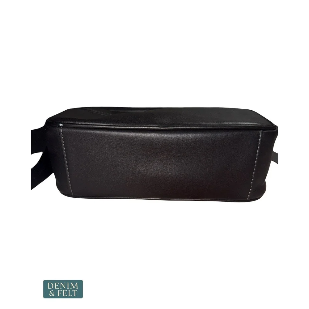 Coach Graham Smooth Calf Leather Crossbody Bag Black Double Zip Camera CX140 NEW